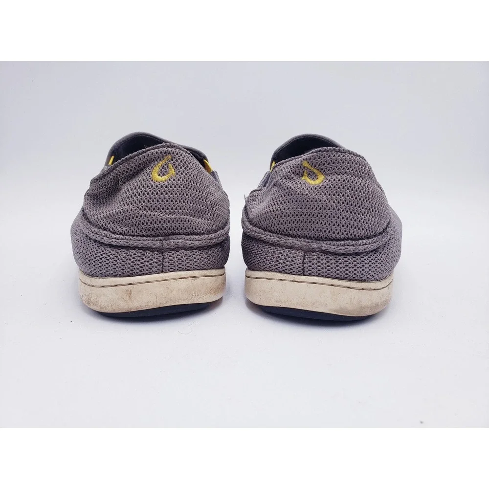 Olukai  Nohea Mesh Dark Gray Orange Shadow Slip On Boat Shoes Men's Size 11